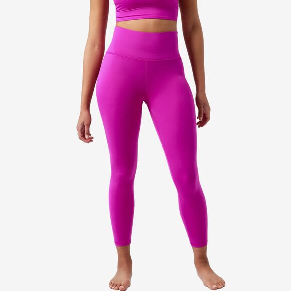 Athleta Ultra High Rise Elation 7/8 Tight Small Electric Fuchsia Yoga Athleisure - Picture 3 of 4